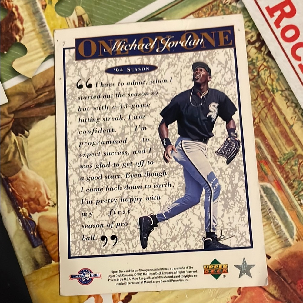 Upper Deck ‘94 season Michael Jordan baseball card #7 - Picture 2 of 2